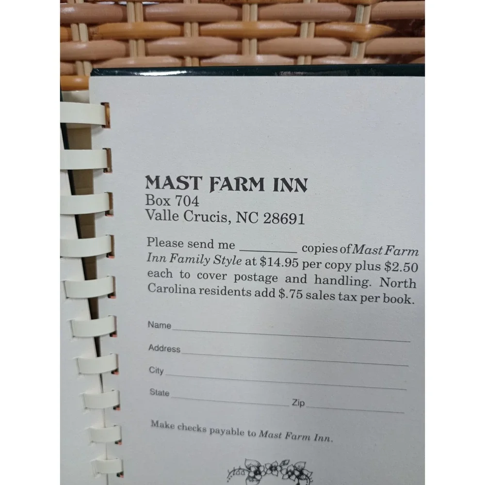Mast Farm Inn Family Style‎ Cookbook SIGNED First Printing 1990 North Carolina!